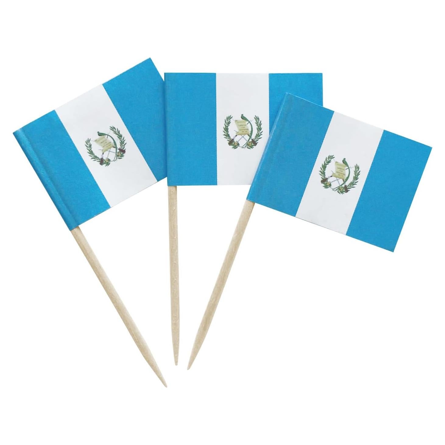 100 Palillos Decorativos Guatemala Newkita Mini Banderas