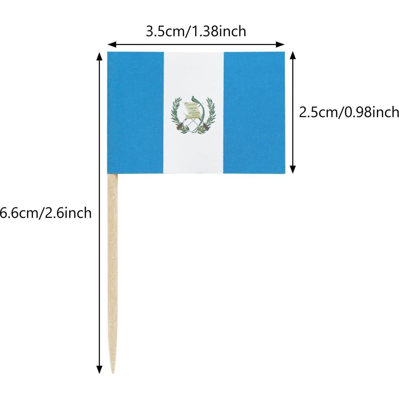 100 Palillos Decorativos Guatemala Newkita Mini Banderas
