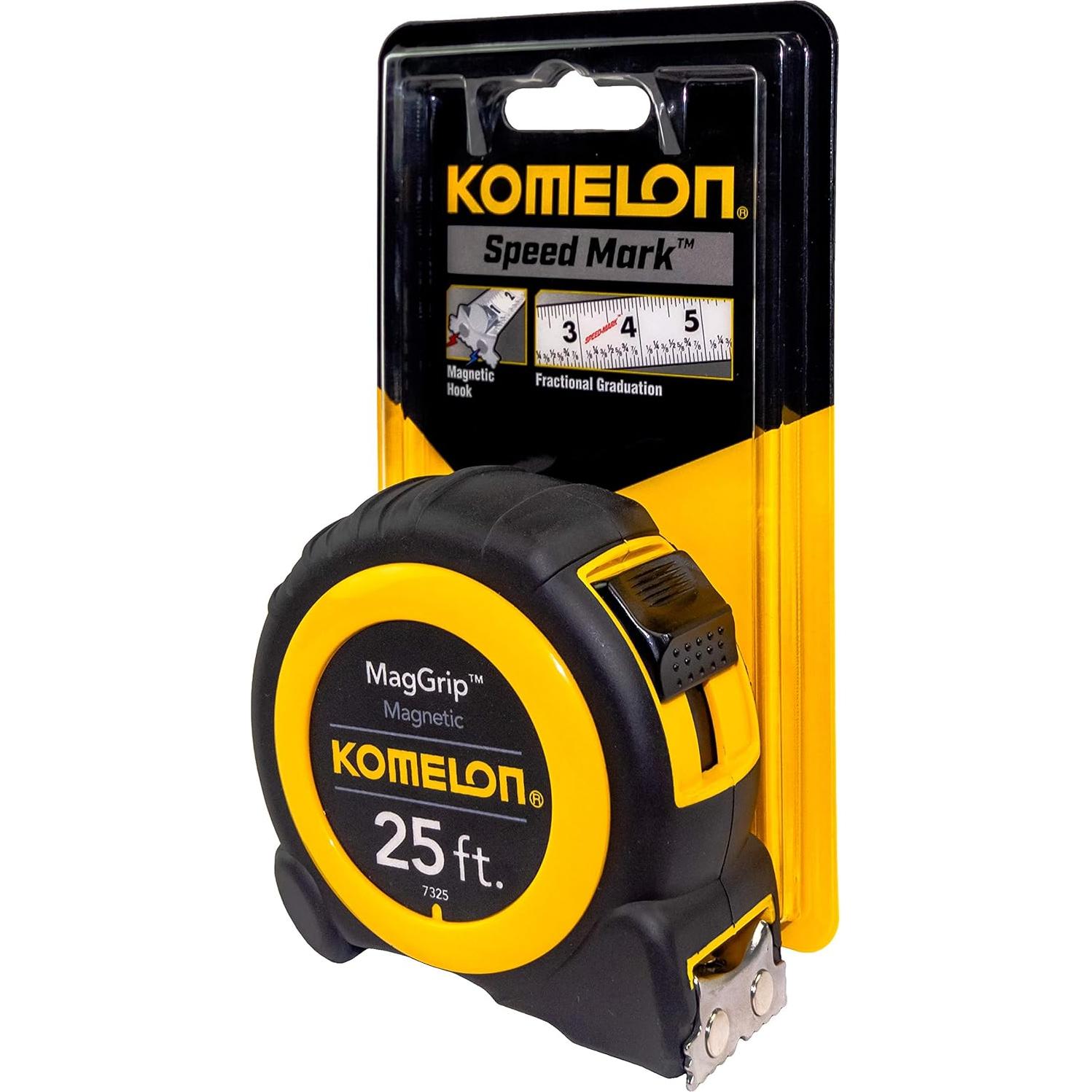 Cinta Métrica Magnética Komelon 7325 7.6 m x 2.54 cm Amarillo/Negro