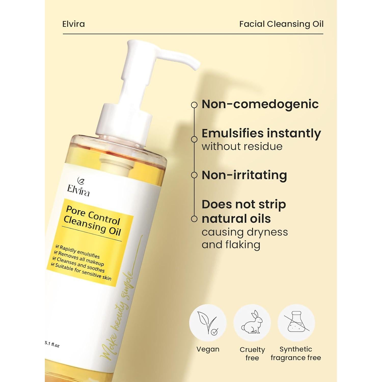 Aceite Limpiador Facial Elvira Pore Control 140g - Piel Sensible