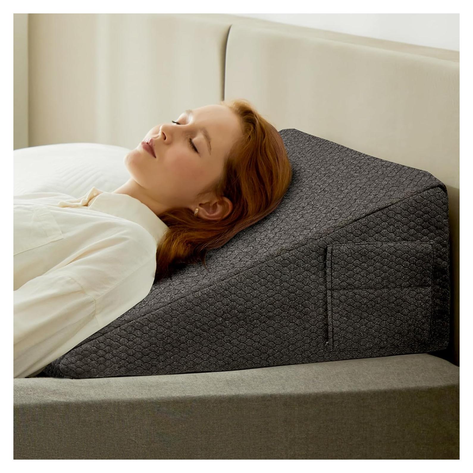 Cojín en Cuña Bedluxe 20 cm Espuma Viscoelástica Negro