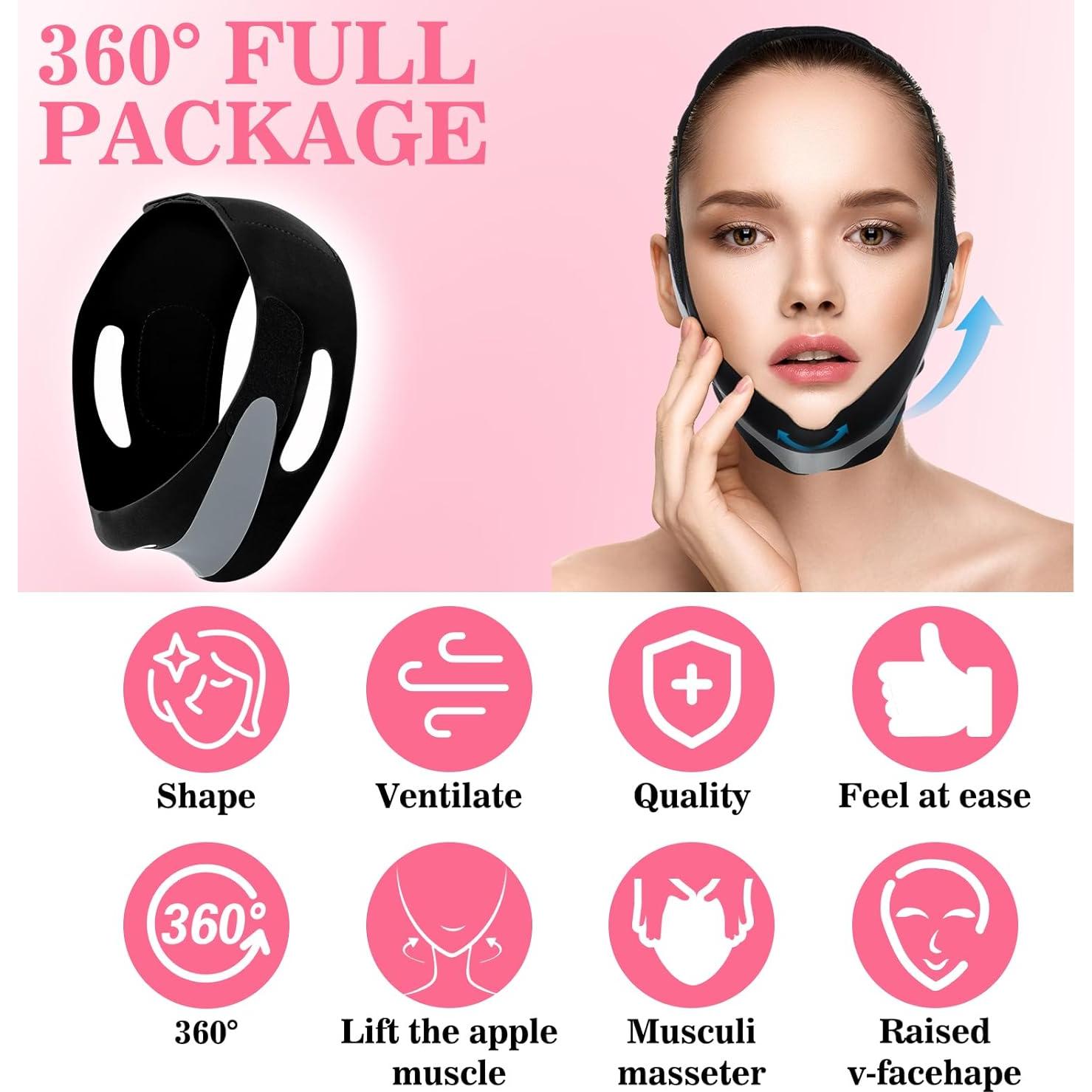 Correa de Elevación V Yuanchu para Moldeo Facial Negro