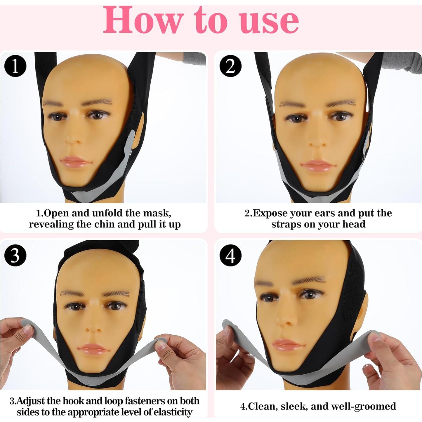 Correa de Elevación V Yuanchu para Moldeo Facial Negro