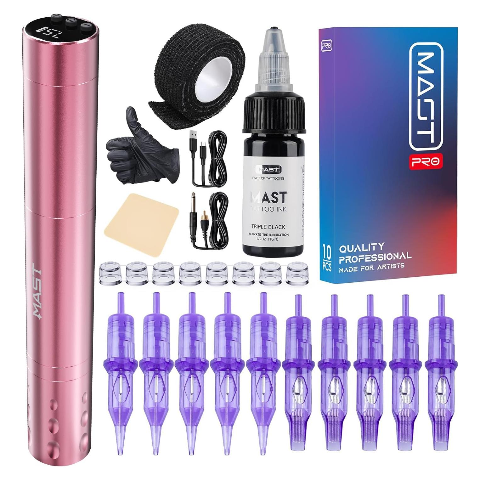 Kit Máquina Tatuaje Inalámbrica Mast Tour Fly Slim 10 Agujas