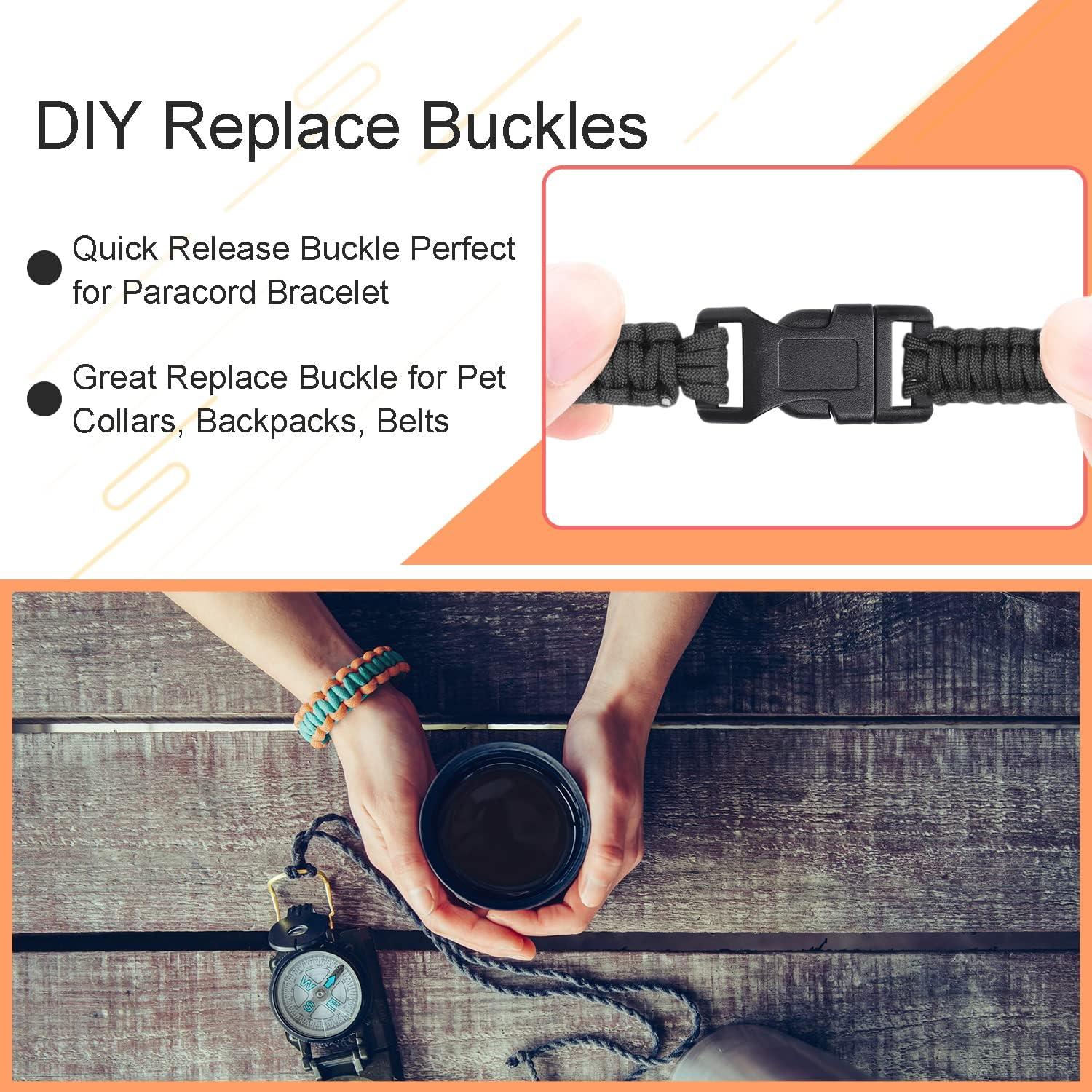 Paquete de 60 Clips de Hebilla de Paracord 12.7 mm POM