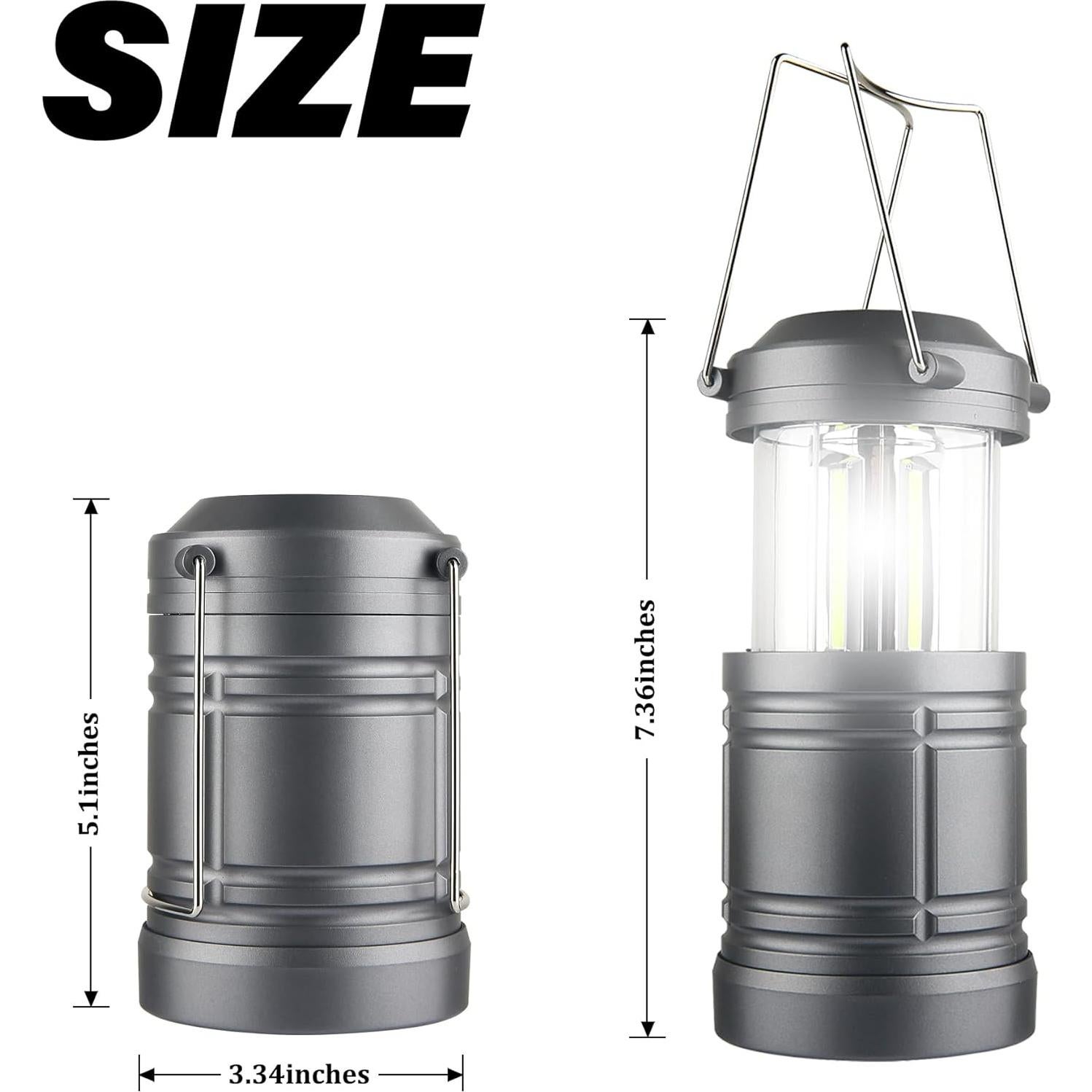 Linterna LED FADOMALL para Camping 360° - Paquete de 4