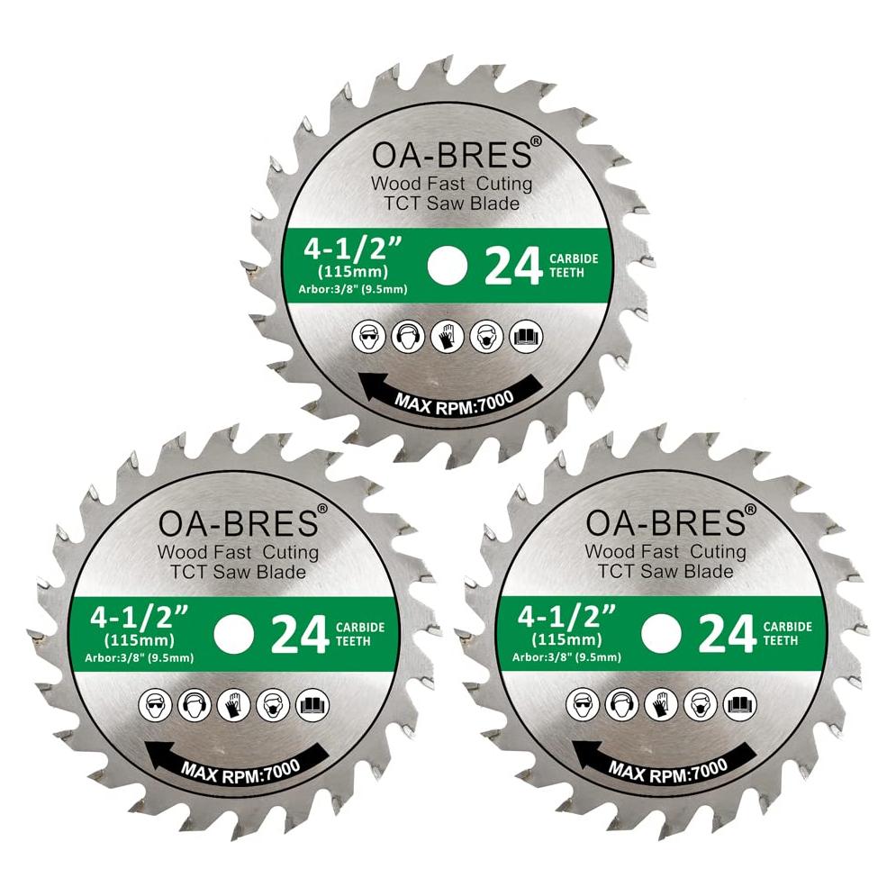 Paquete de 3 Hojas de Sierra Circular OA-BRES 115mm 24T TCT