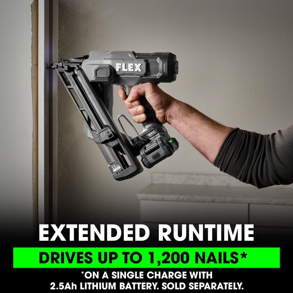 Clavadora de Acabado Sin Cable FLEX 24V 15 Gauge 1-2.5"
