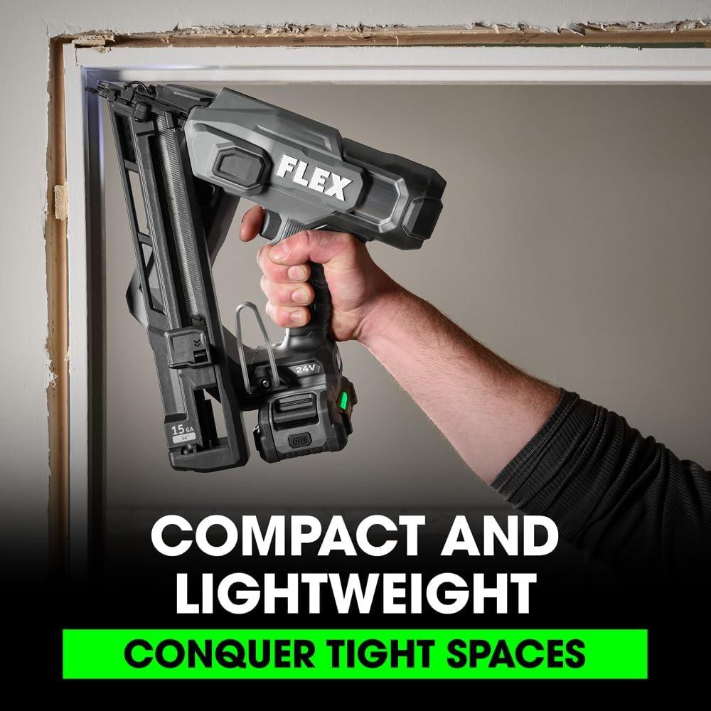 Clavadora de Acabado Sin Cable FLEX 24V 15 Gauge 1-2.5"