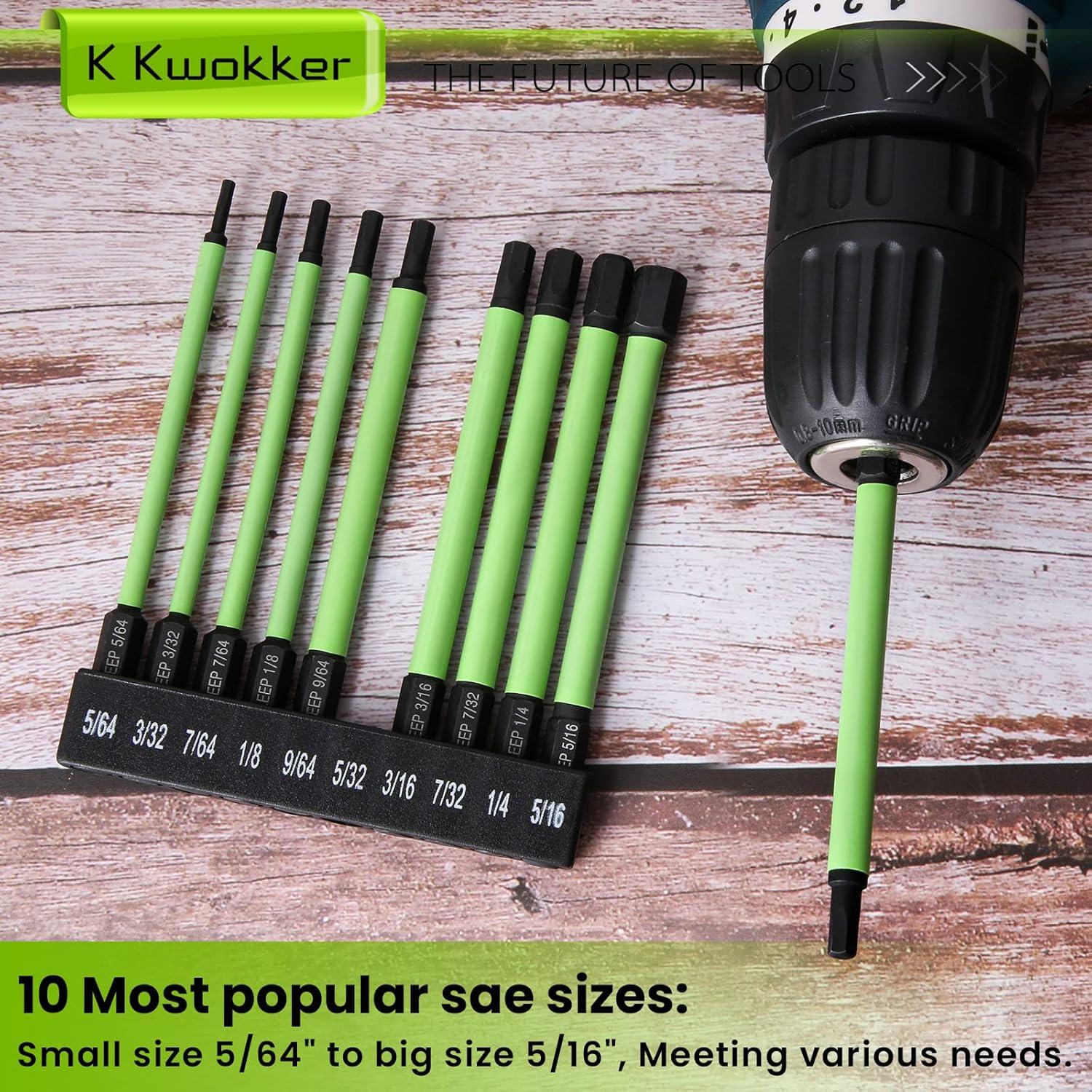 Juego de Brocas Allen TLEEP 10 Pcs Acero S2 100mm Verde