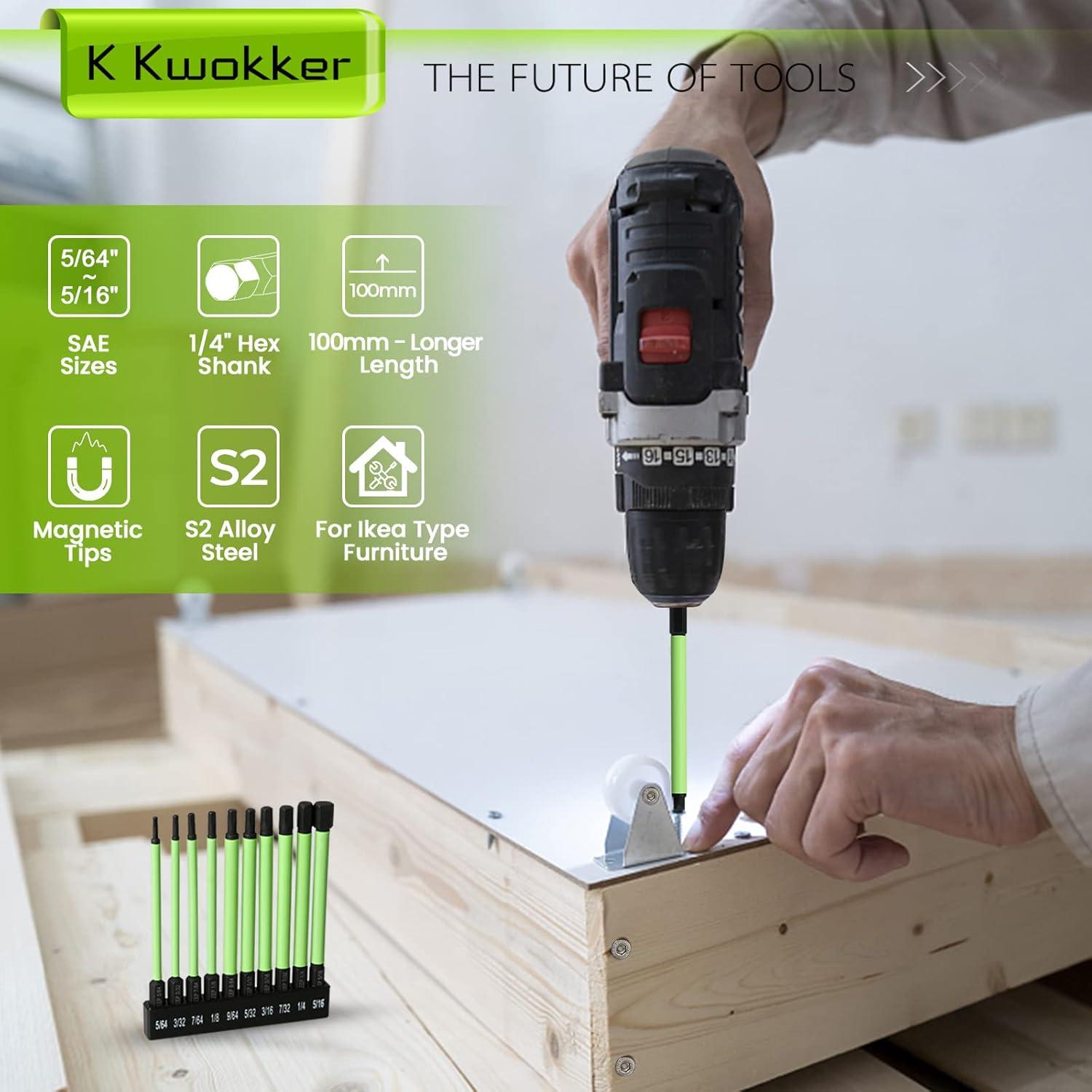 Juego de Brocas Allen TLEEP 10 Pcs Acero S2 100mm Verde