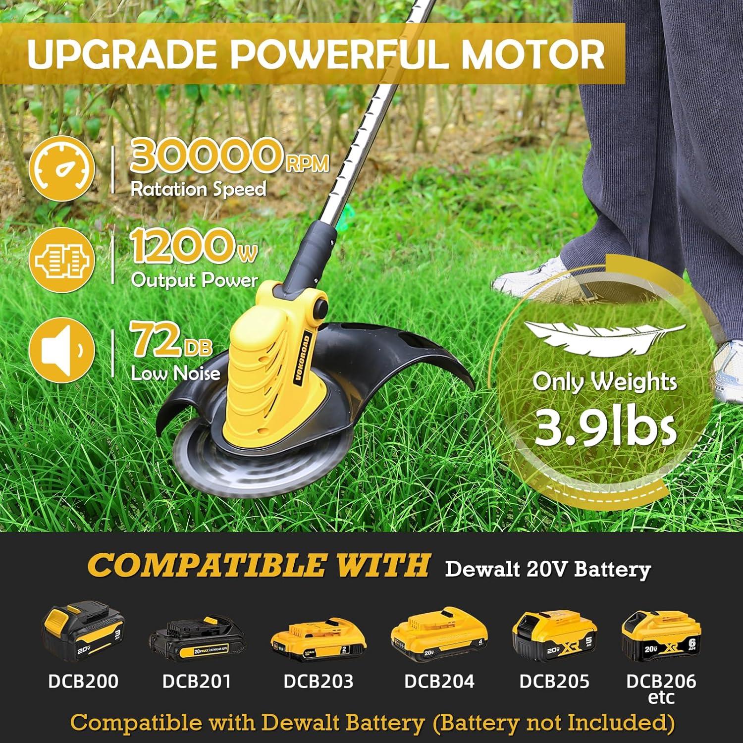 Desmalezadora Inalámbrica Vokoroad 20V Max con Cuchillas y Hilo