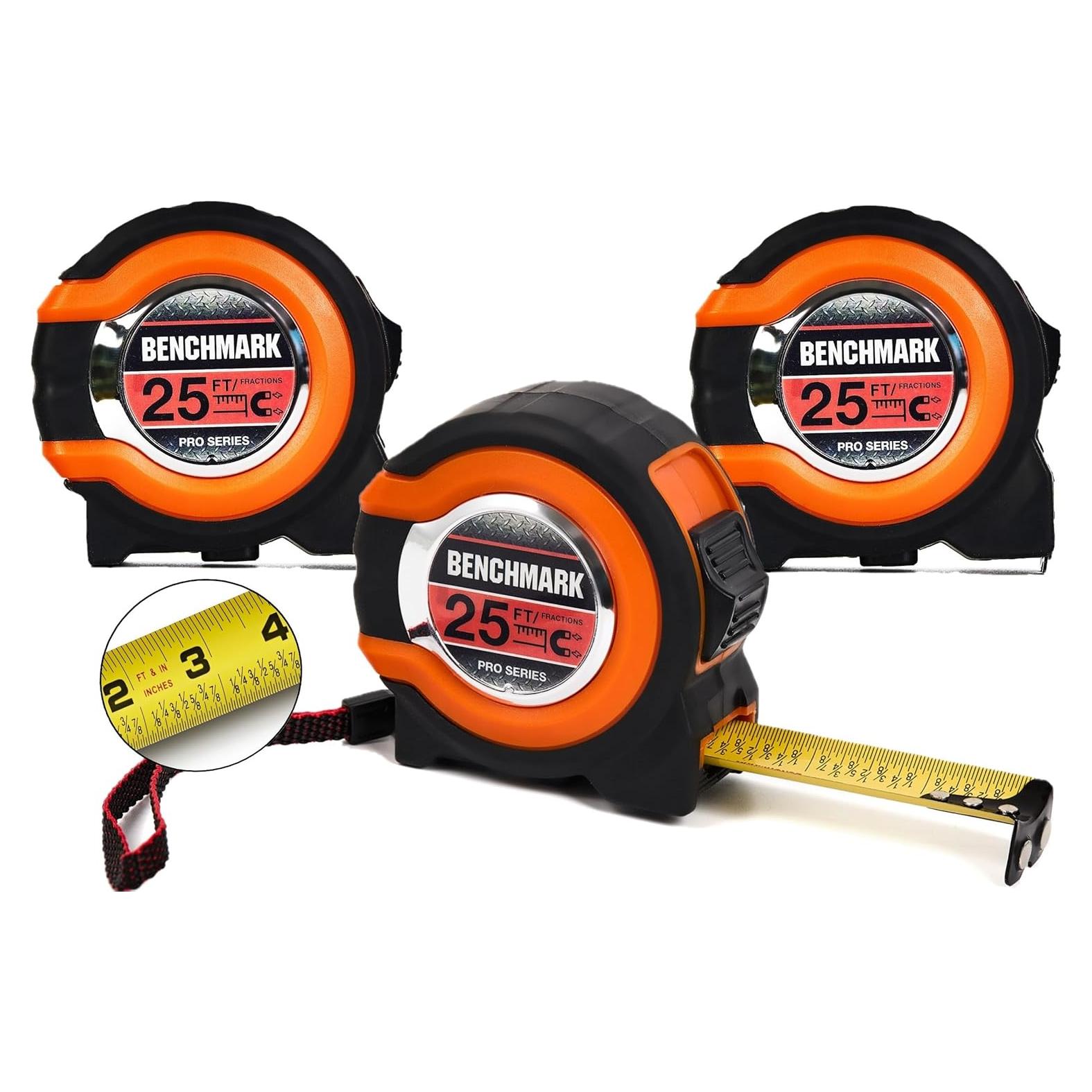 Cinta Métrica Benchmark 25 pies (7.5 m) - Paquete de 3
