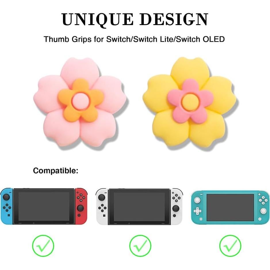 Tapas de Pulgar Kawaii PERFECTSIGHT para Nintendo Switch - 4 PCS