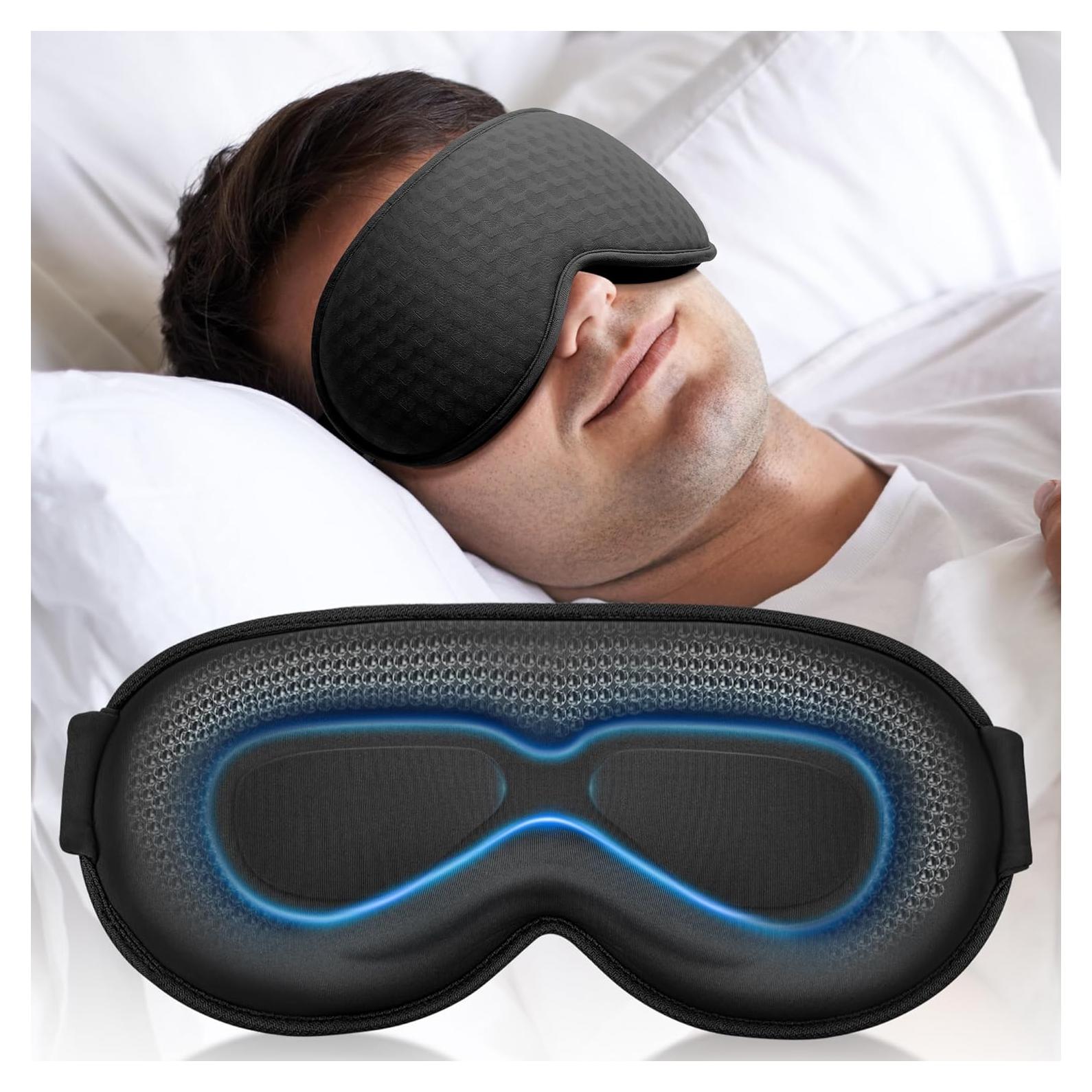 Máscara de Ojos con Peso FACEMOON 3D - Oscuridad Total, Negro