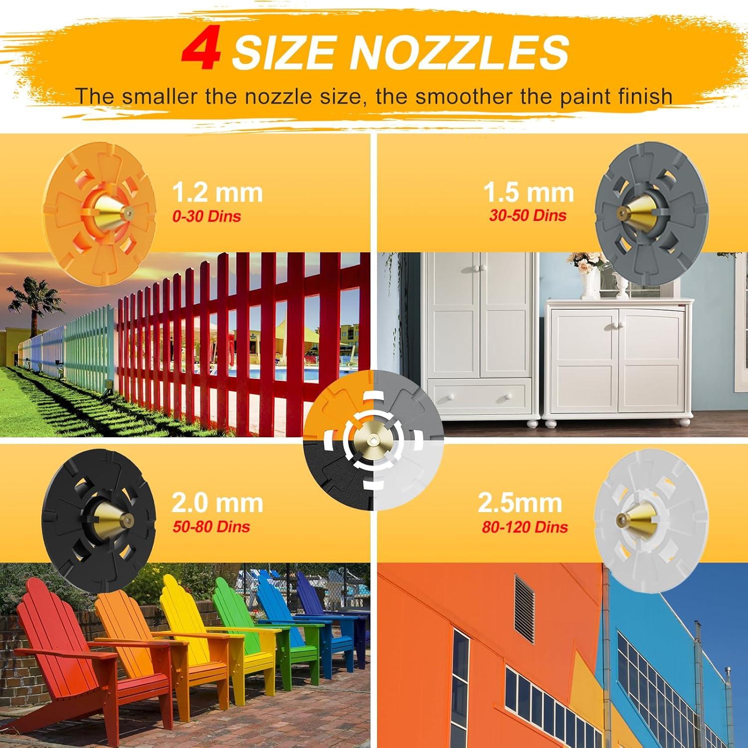 Pulverizador de pintura LIFOVE 700W HVLP 1.18L 4 boquillas