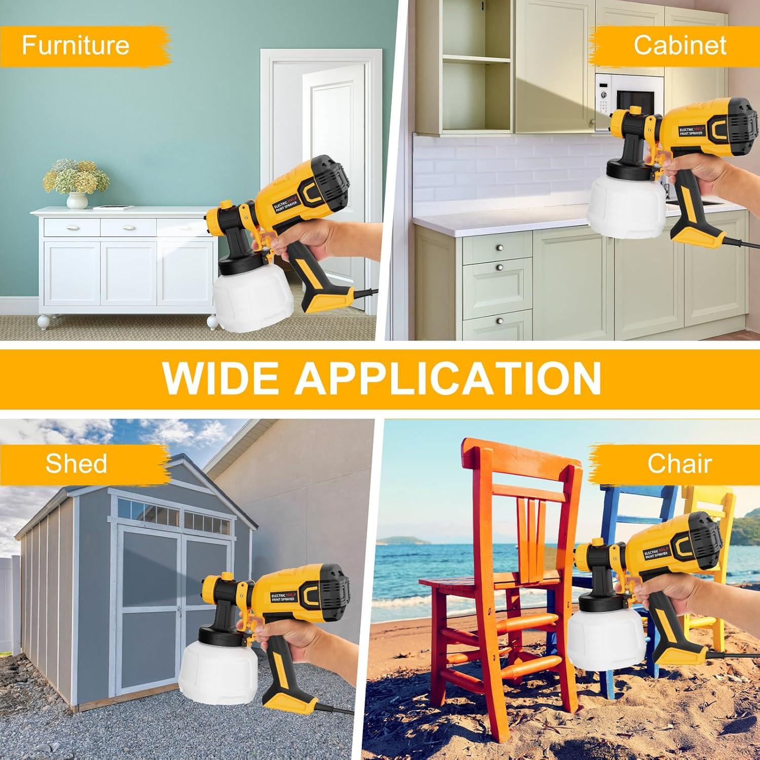 Pulverizador de pintura LIFOVE 700W HVLP 1.18L 4 boquillas