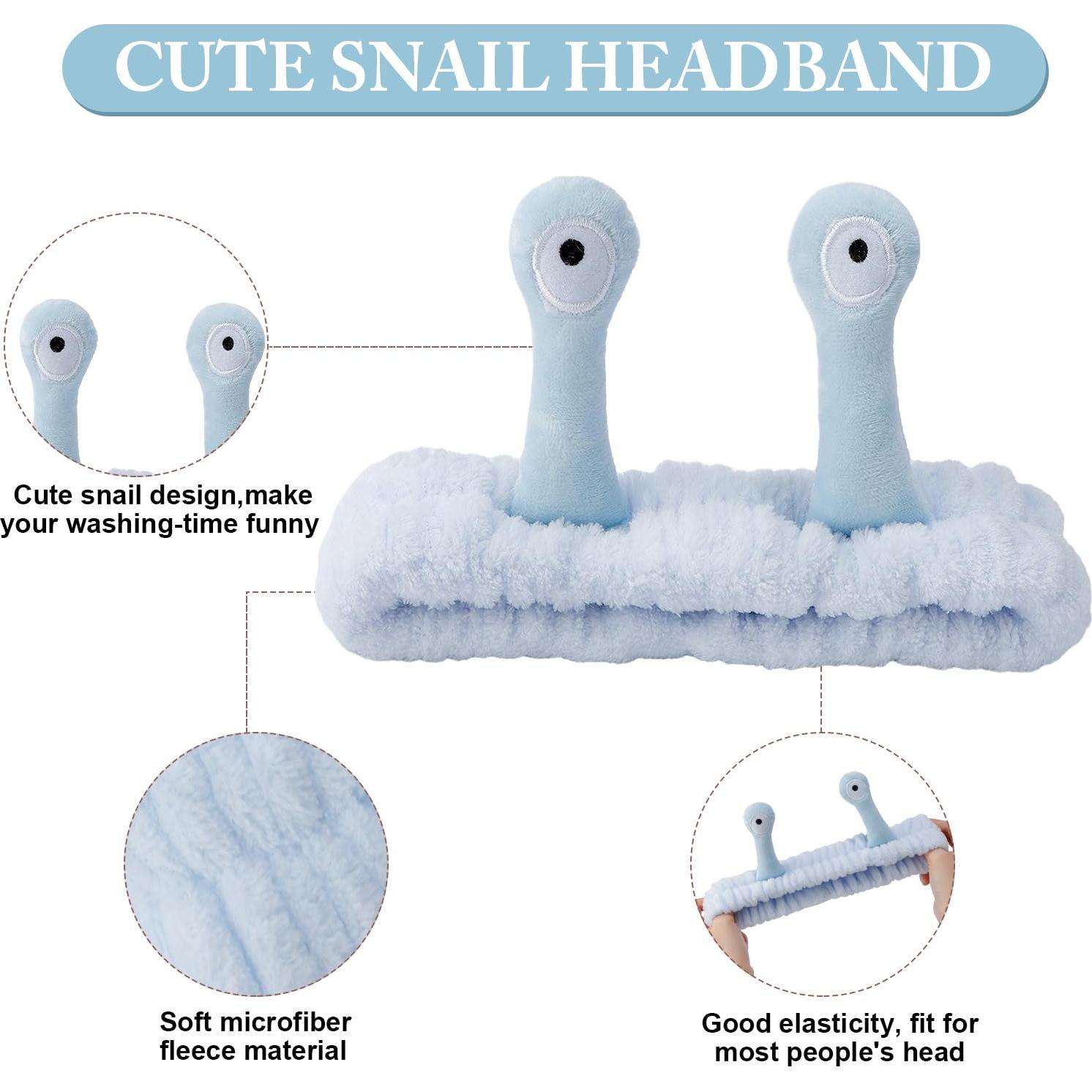 Cinta para la cabeza SuPoo Caracol Azul Microfibra Suave