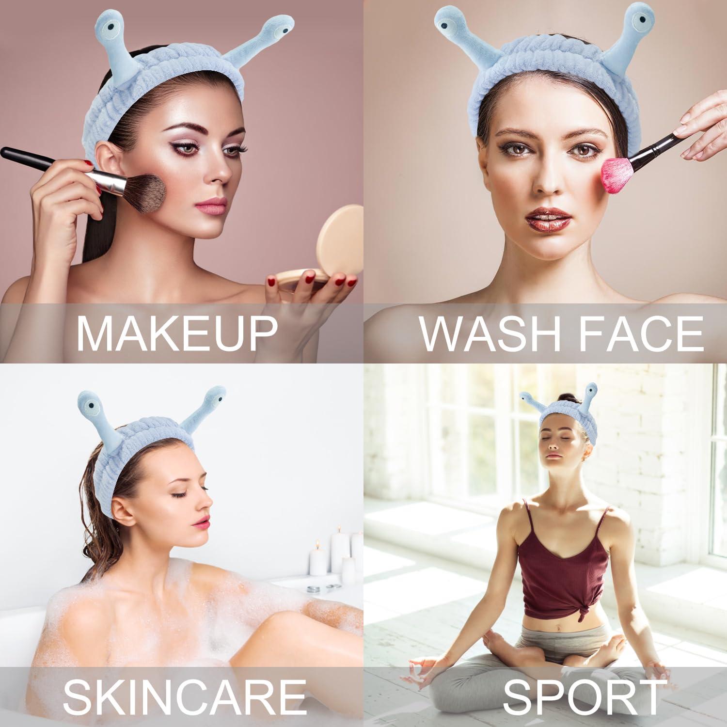 Cinta para la cabeza SuPoo Caracol Azul Microfibra Suave