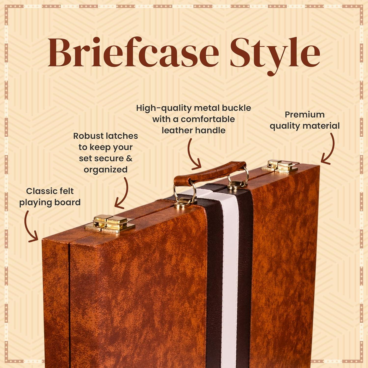 Juego de Backgammon Crazy Games Mediano 38 cm con Estuche