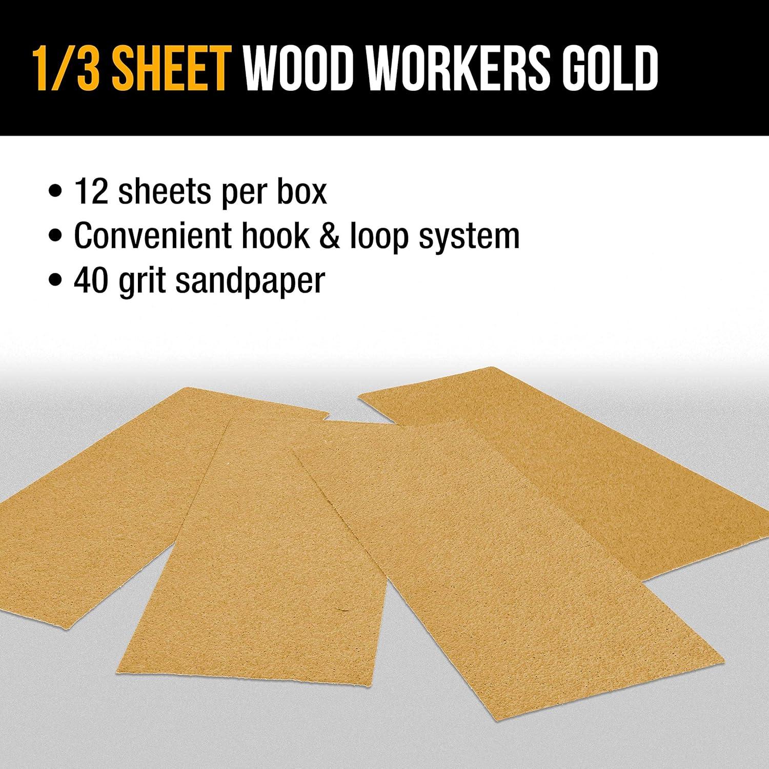 Hojas de Lija Dura-Gold Premium 40 Granos - Caja de 12 Unidades