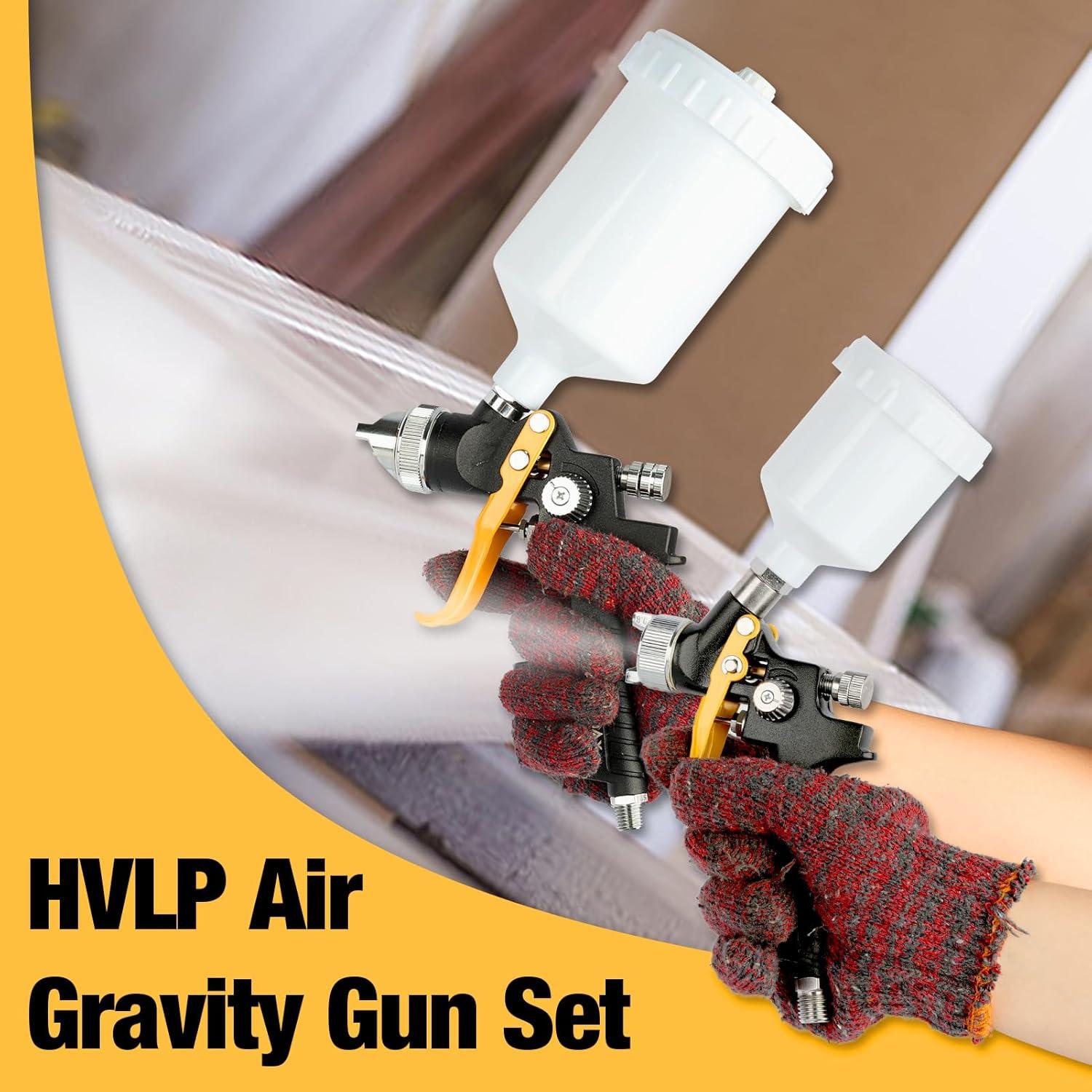 Pistola de Pintura HVLP Fornax ZAK3401 600ml 2 Boquillas