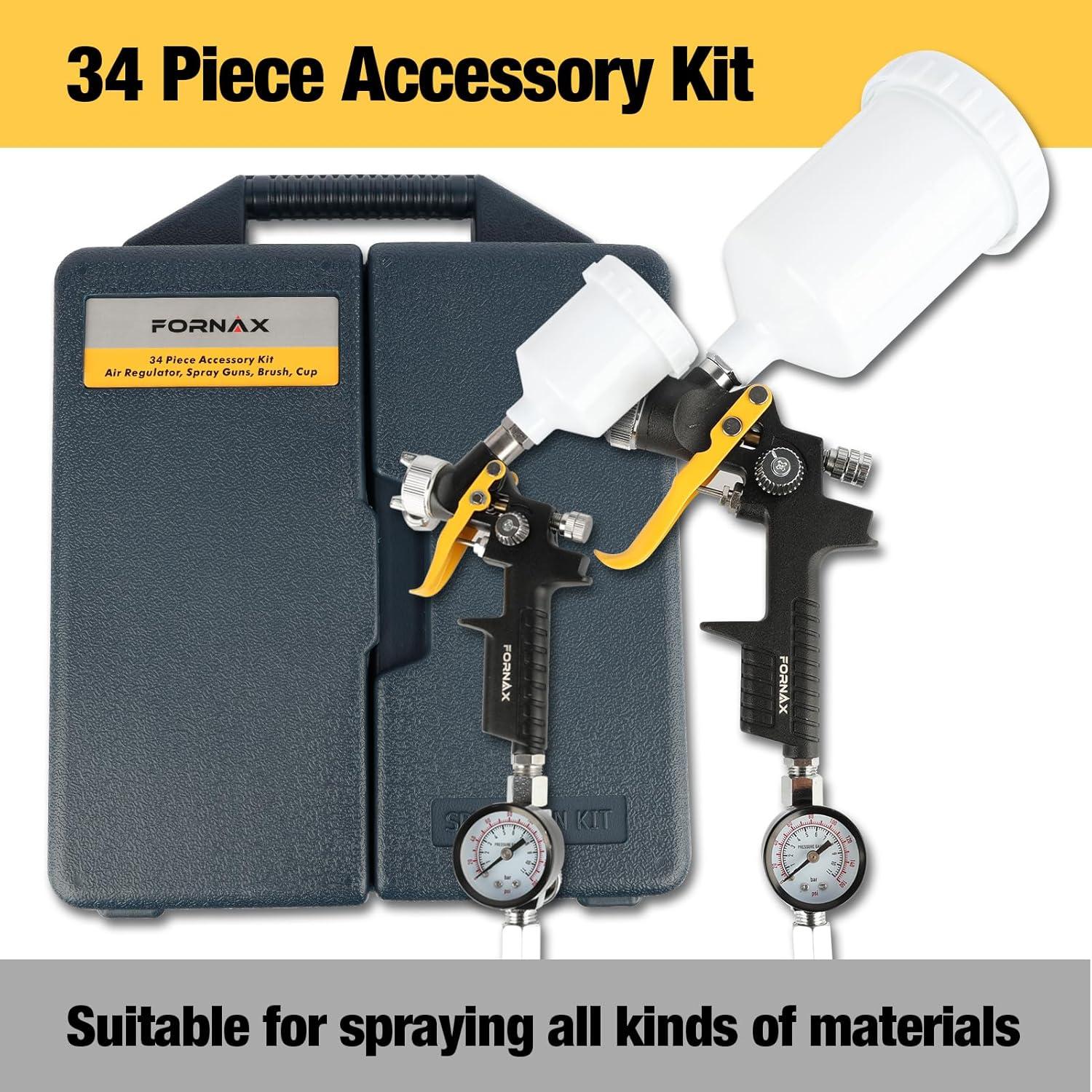 Pistola de Pintura HVLP Fornax ZAK3401 600ml 2 Boquillas