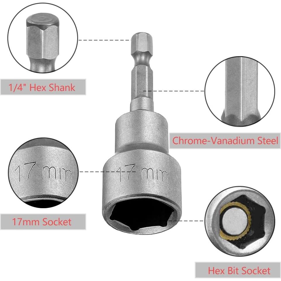 Juego de 3 Piezas Punta de Taladro Magnética 17mm SeonFook