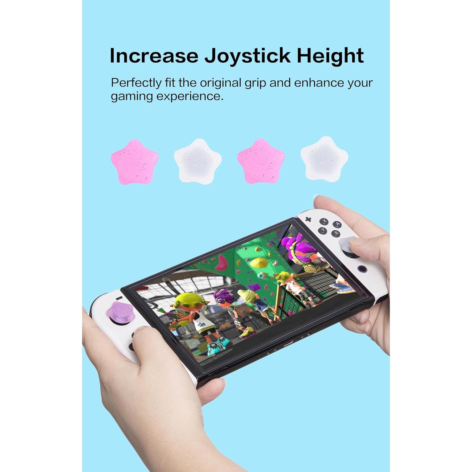 Agarres de Pulgar de Silicona NANANINO para Nintendo Switch - 4PCS Estrellas