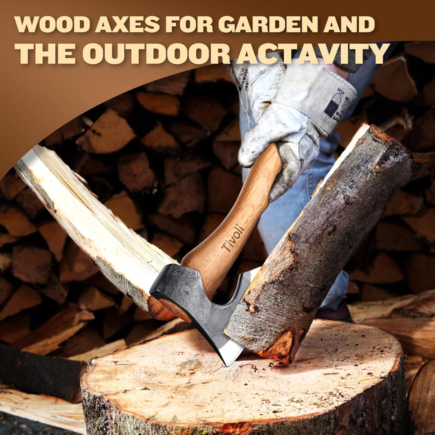 Hacha de Camping TIVOLI 15" Acero Carbono Mango Fresno