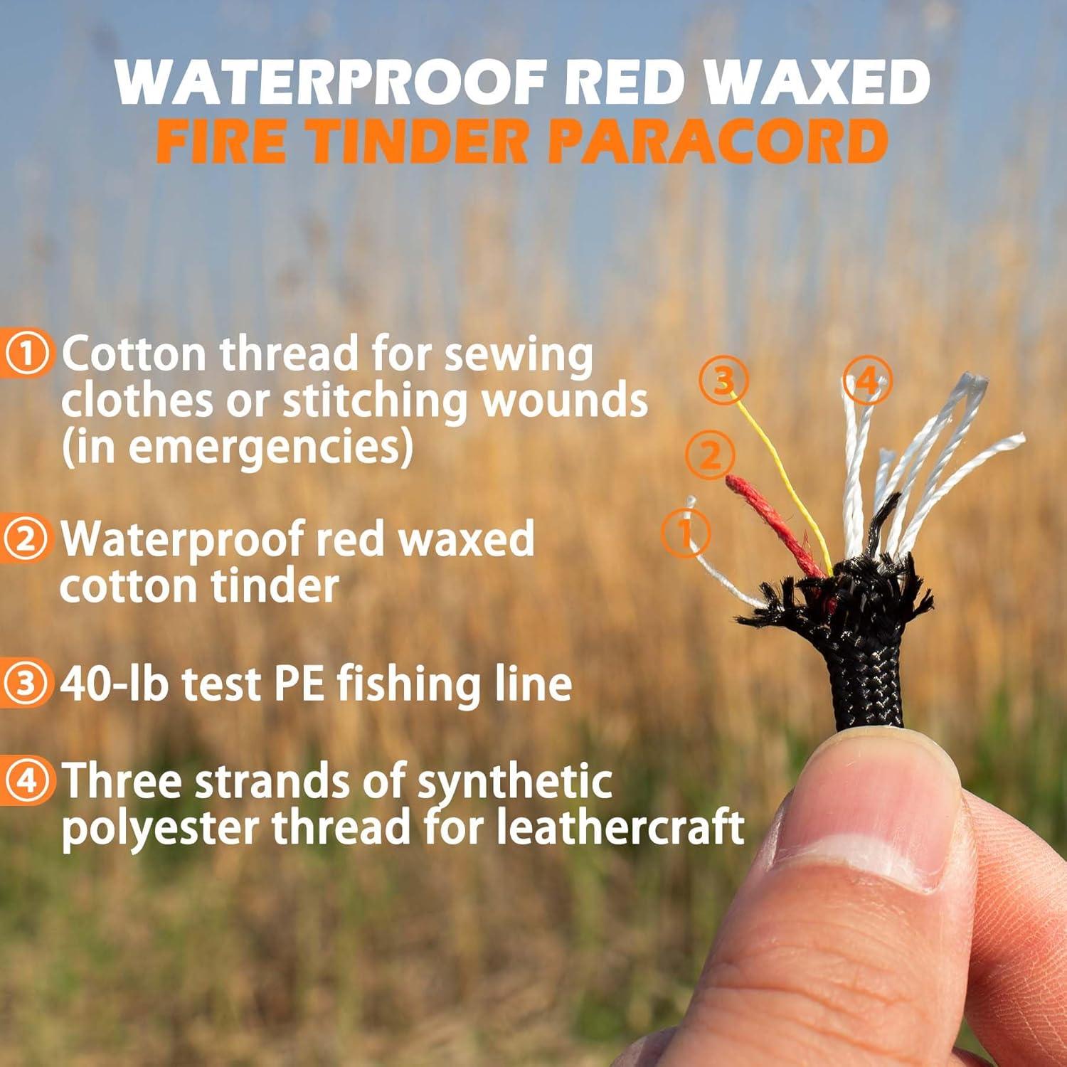 Encendedor de Fuego ULTLAT 2 Paquetes con Paracord y Herramienta 6-en-1