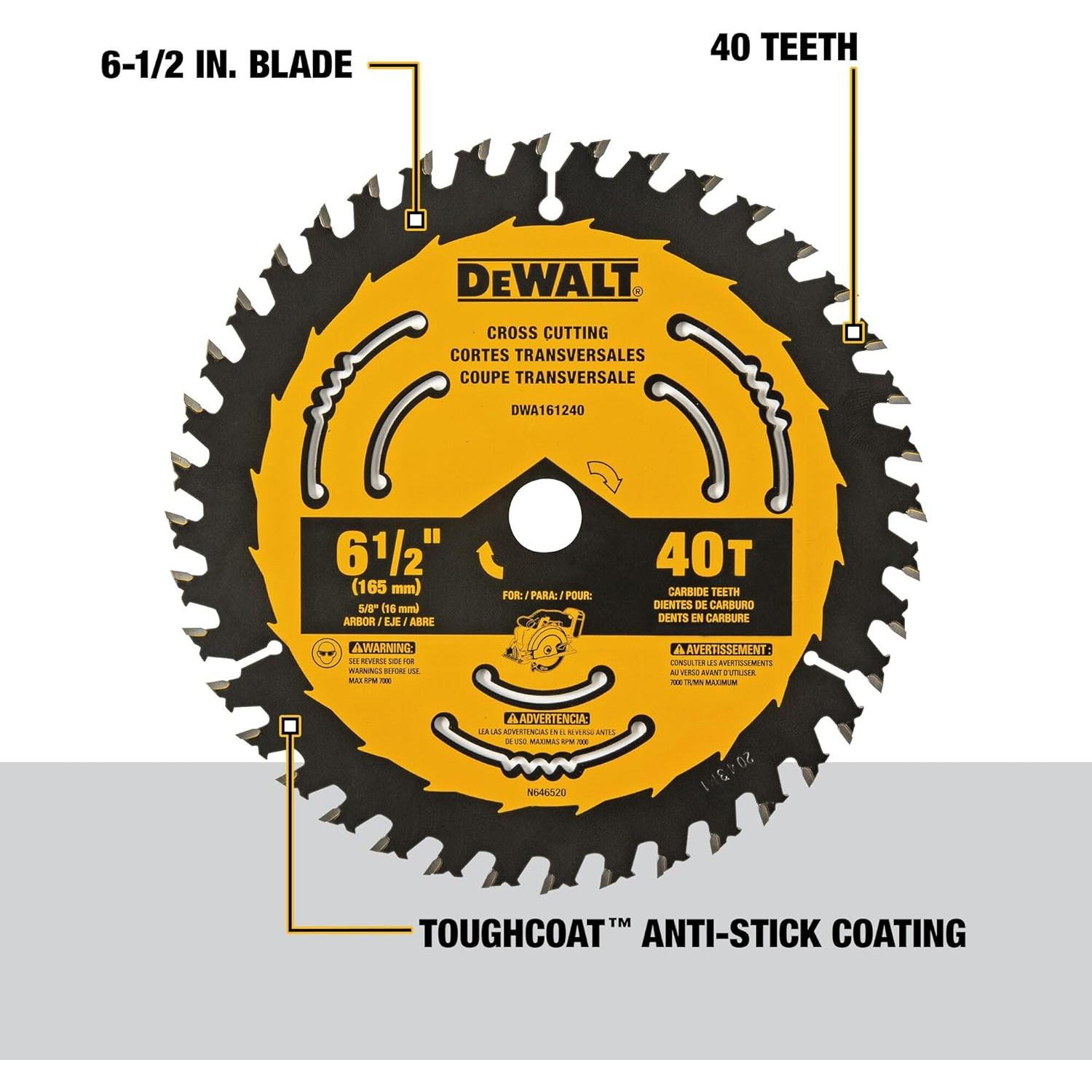 Sierra Circular DEWALT DWA161240 16.5 cm 40 Dientes Paquete de 2