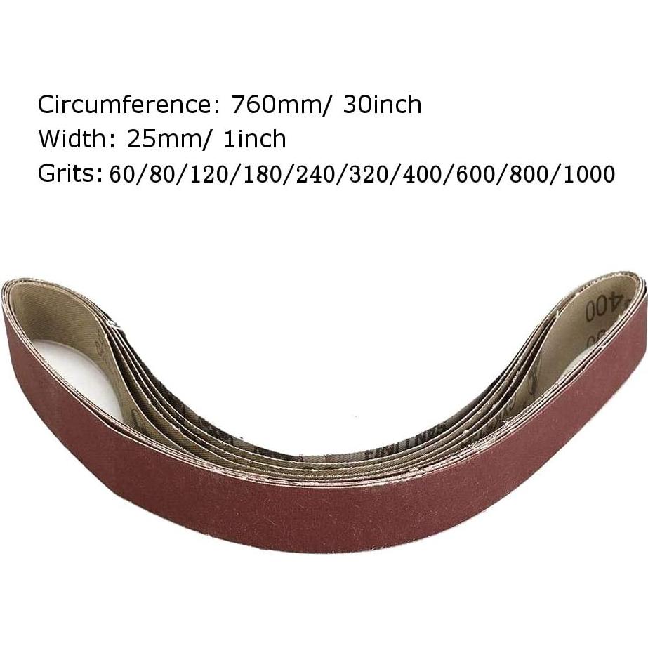 Cintas de Lijado Zivisk 25mm x 760mm 10 Granos Óxido de Aluminio