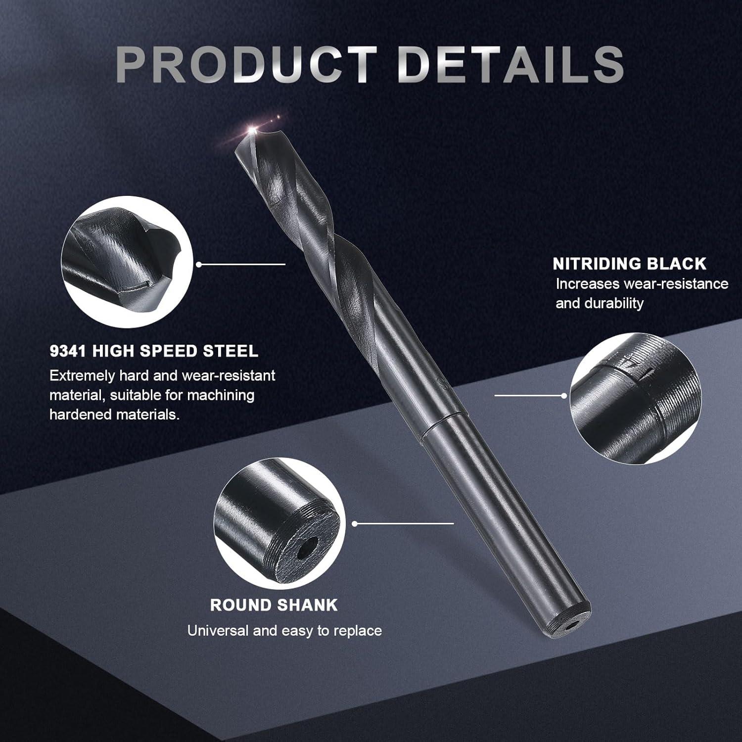 Broca HSS 13.5mm uxcell Mango Reducido Nitrurado Negro