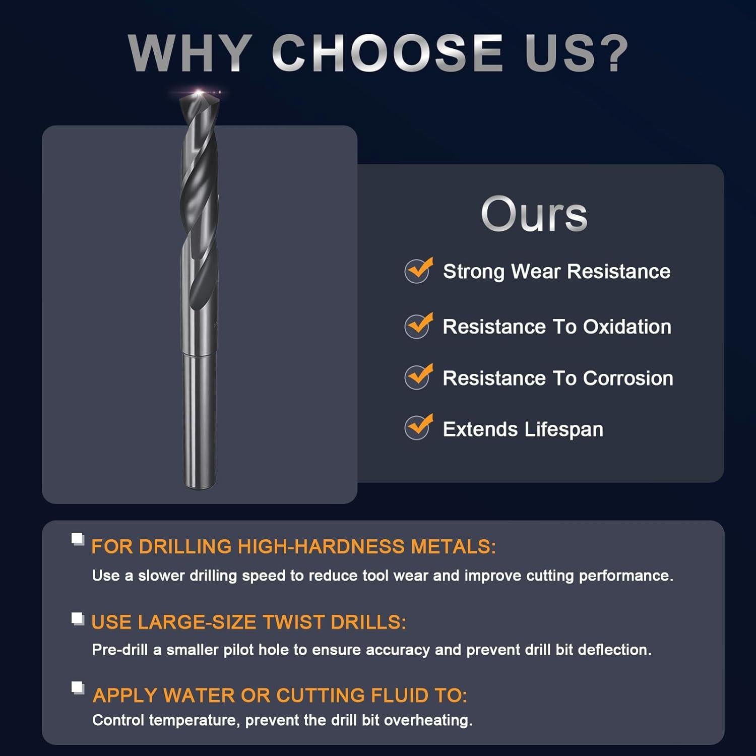 Broca HSS 13.5mm uxcell Mango Reducido Nitrurado Negro