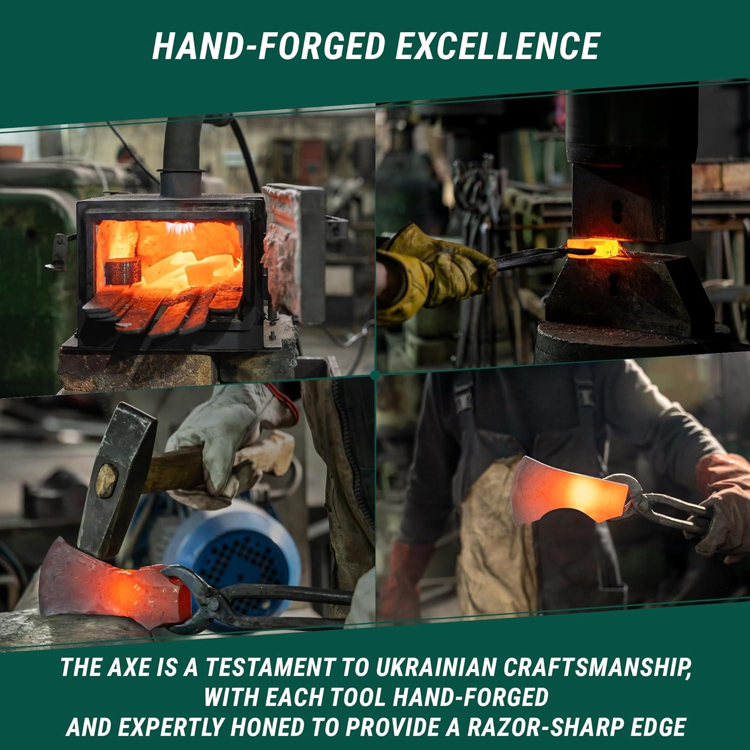 Hacha de Bushcraft BeaverCraft AX3 - Forjada a Mano 33.5 cm