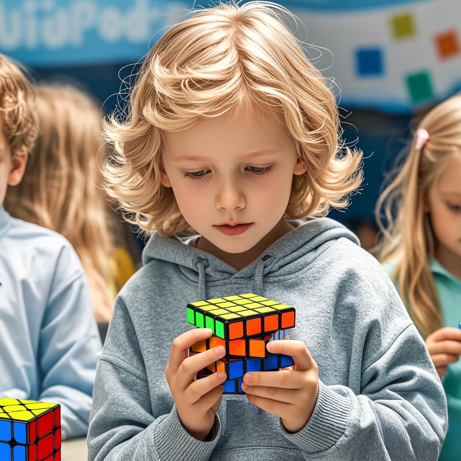 Juego de 5 Cubos Mágicos Qiyi 2x2 3x3 4x4 y Pirámide