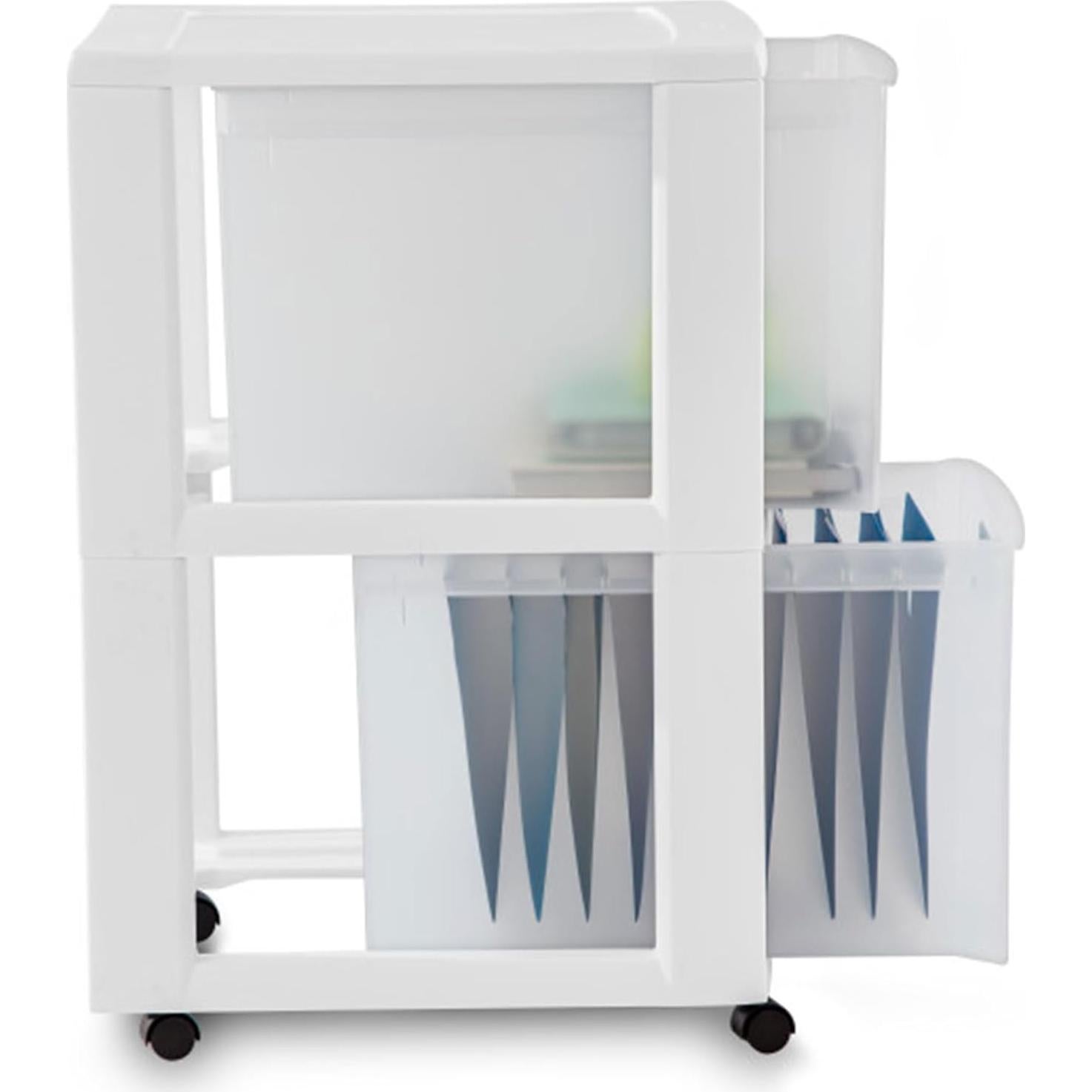 Carro de Almacenamiento Sterilite 2 Cajones con Ruedas Blanco