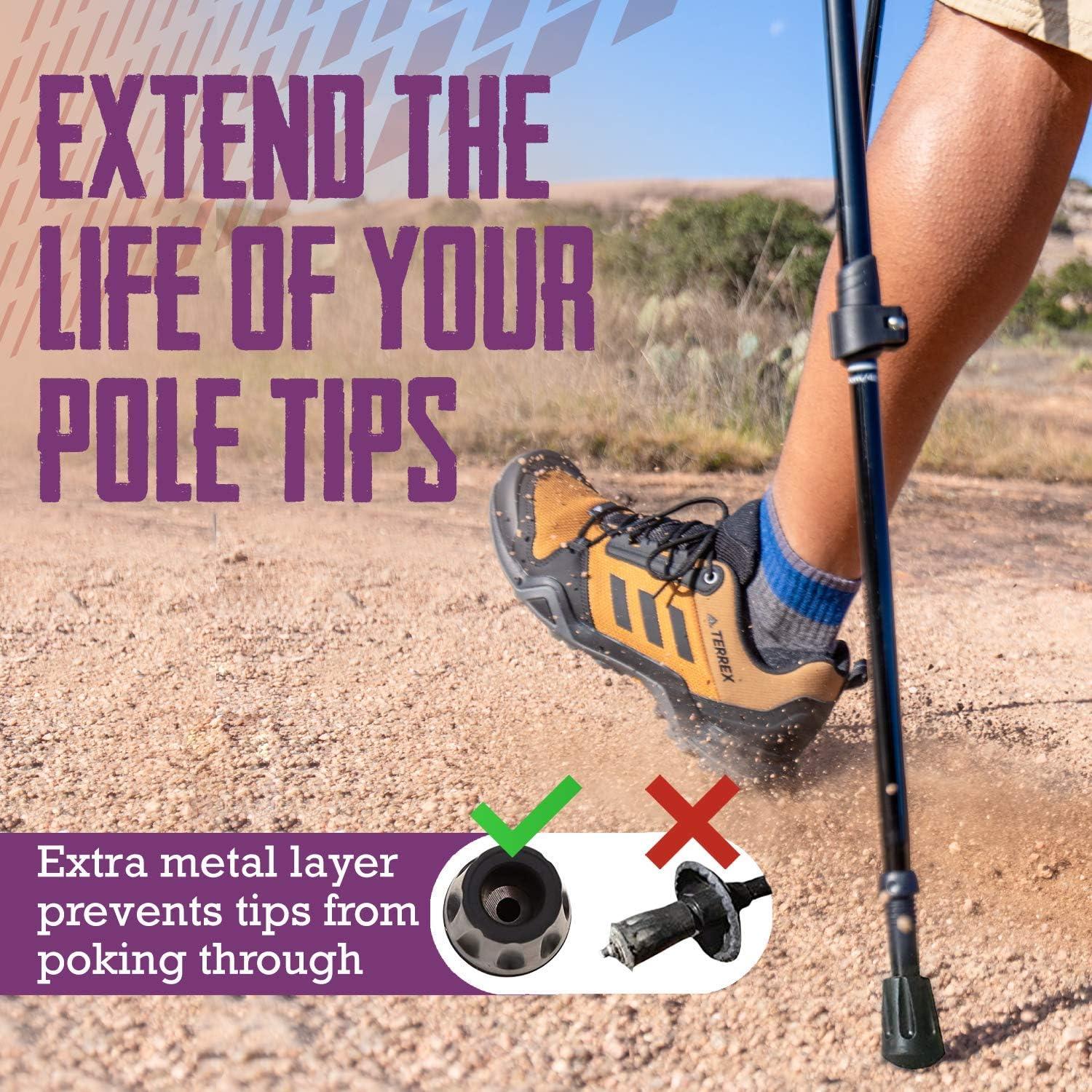 Puntas de Bastón TrailBuddy - 6 Puntas de Caucho 11mm