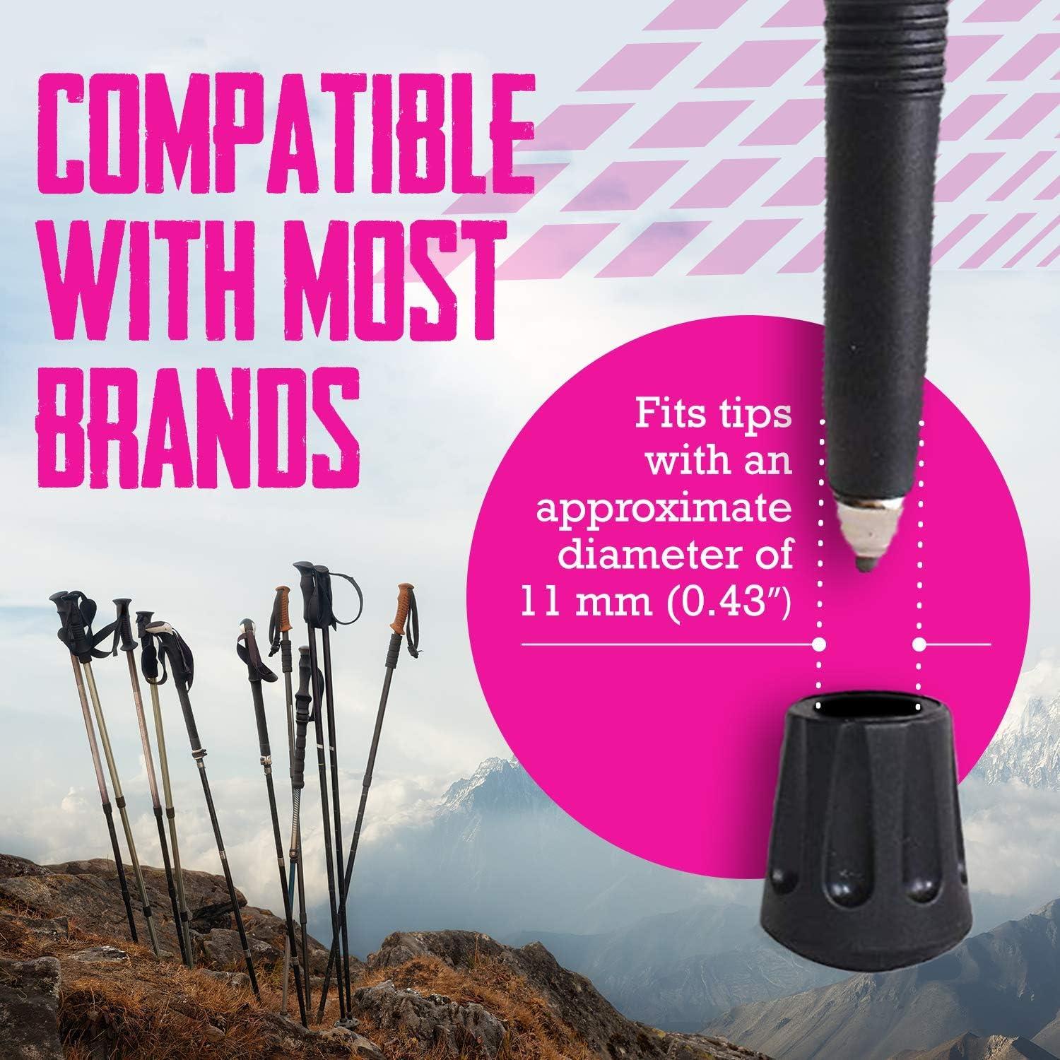 Puntas de Bastón TrailBuddy - 6 Puntas de Caucho 11mm