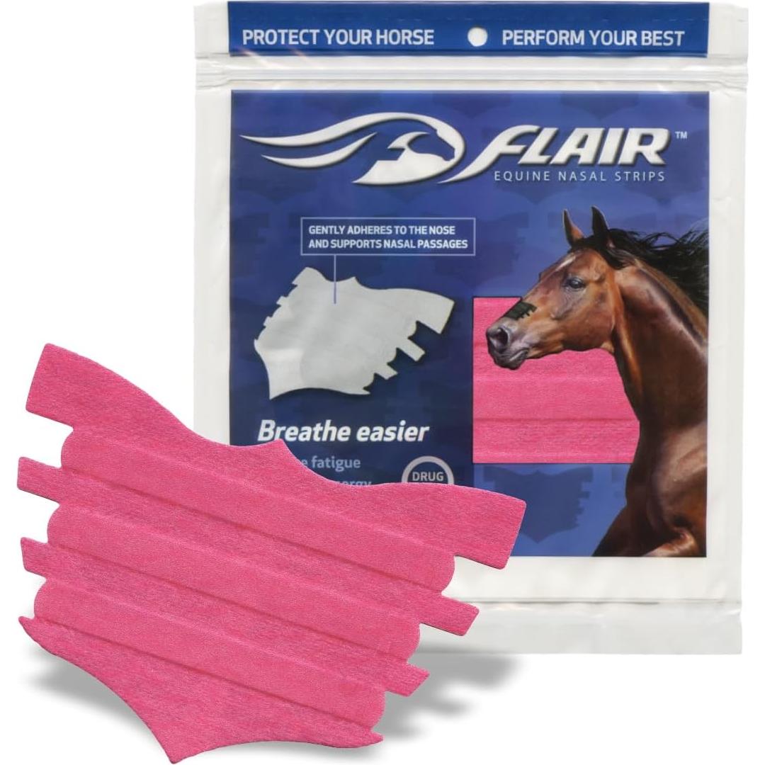 Tiras Nasales FLAIR para Caballos Rosa - Paquete de 6 Unidades
