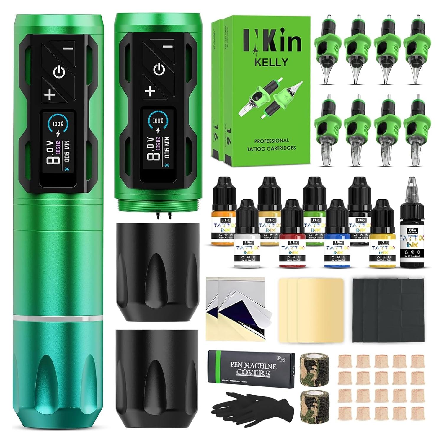 Kit de Máquina de Tatuaje INKin CL4 Inalámbrica 1800mAh
