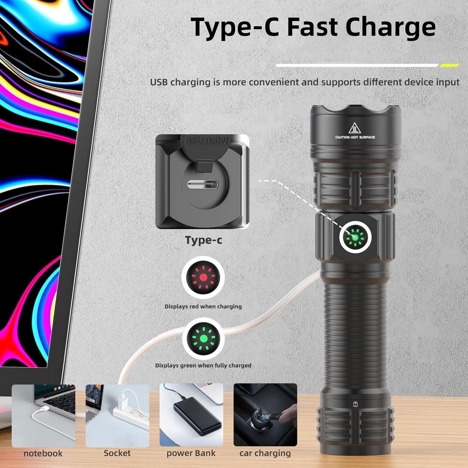 Linterna Táctica Recargable LINDAFIRE MT10S 300m 3 Modos