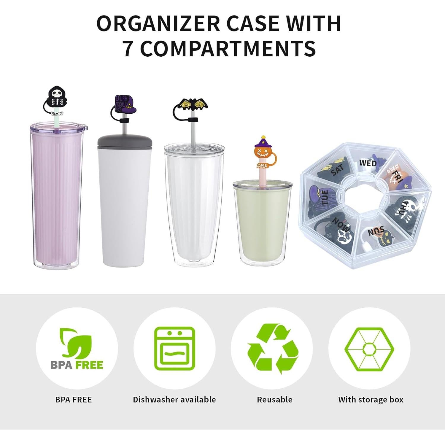 Tapa de Silicona para Popote Genérico 7PCS 10mm Transparente