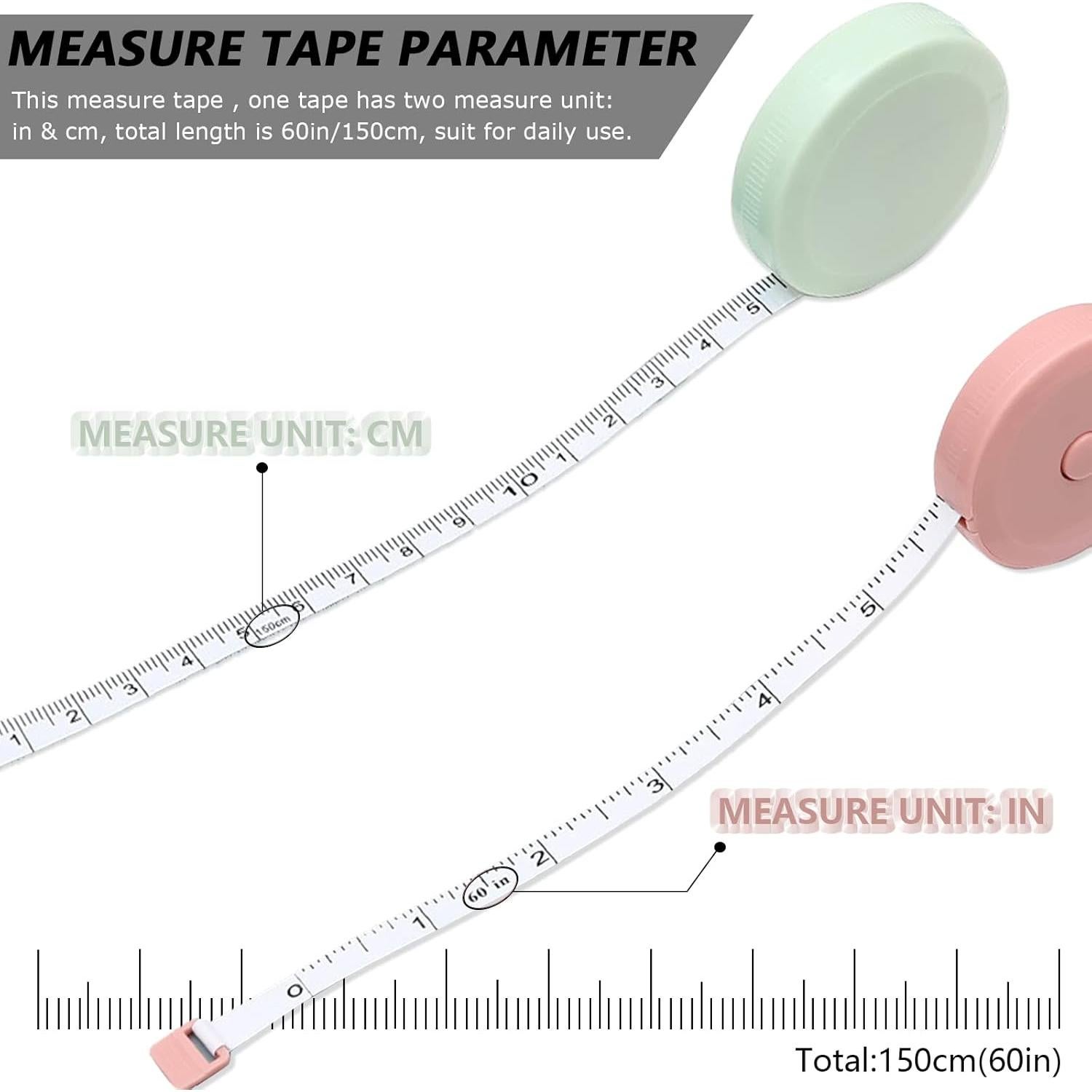 Cinta Métrica Retráctil 150cm Smaring - 3 Paquetes + Regla