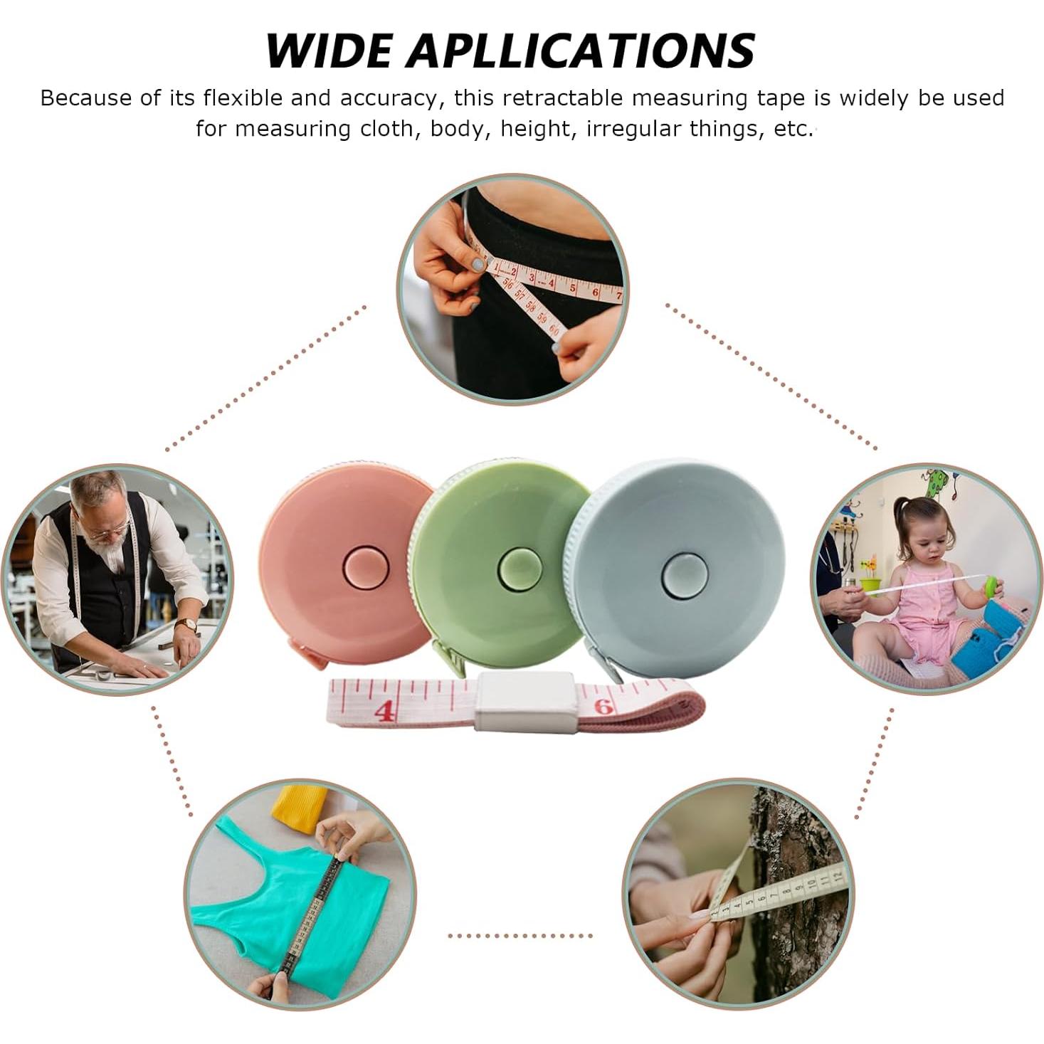 Cinta Métrica Retráctil 150cm Smaring - 3 Paquetes + Regla