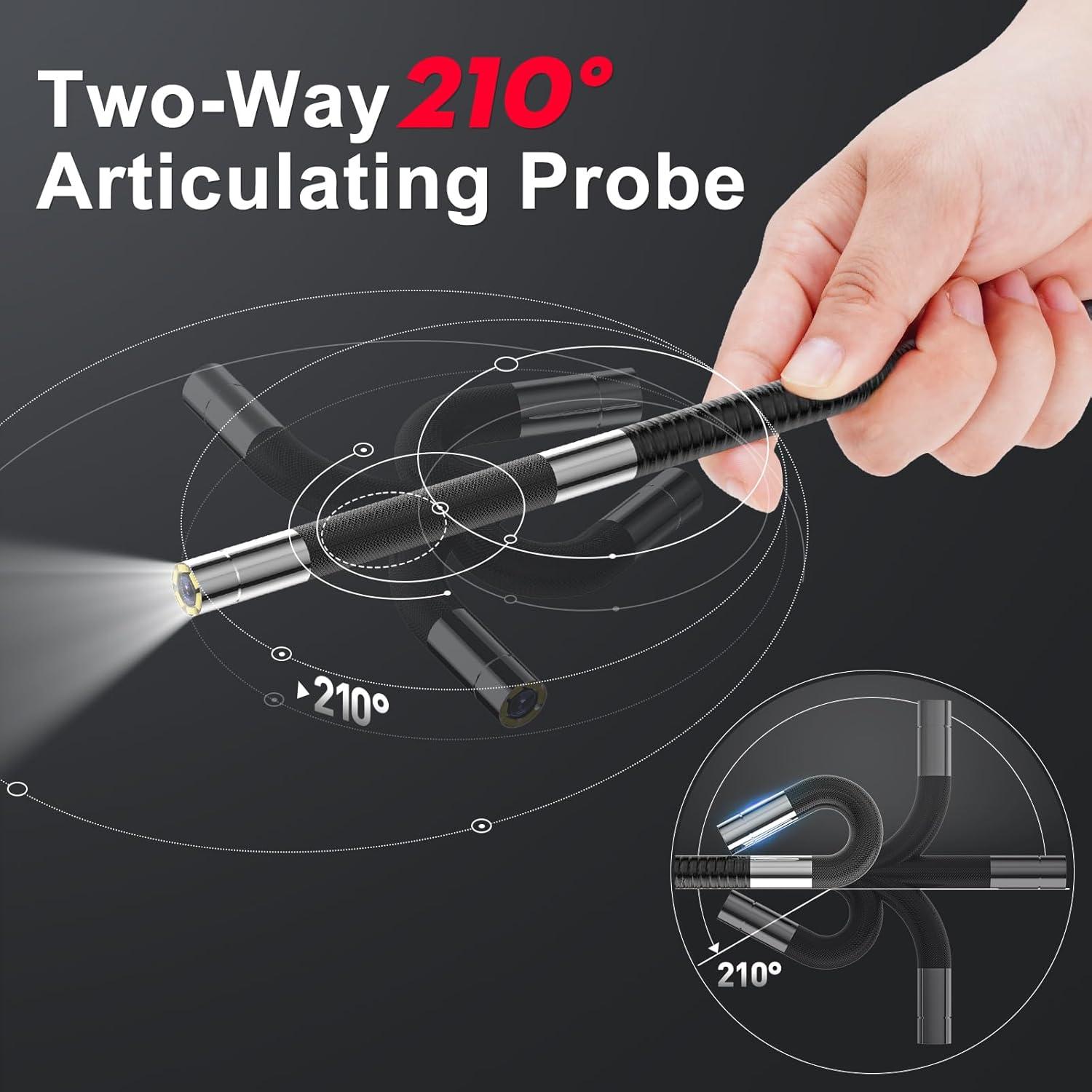 Cámara Borescopio Articulada JESERAL 6.2mm HD 1080P 5"