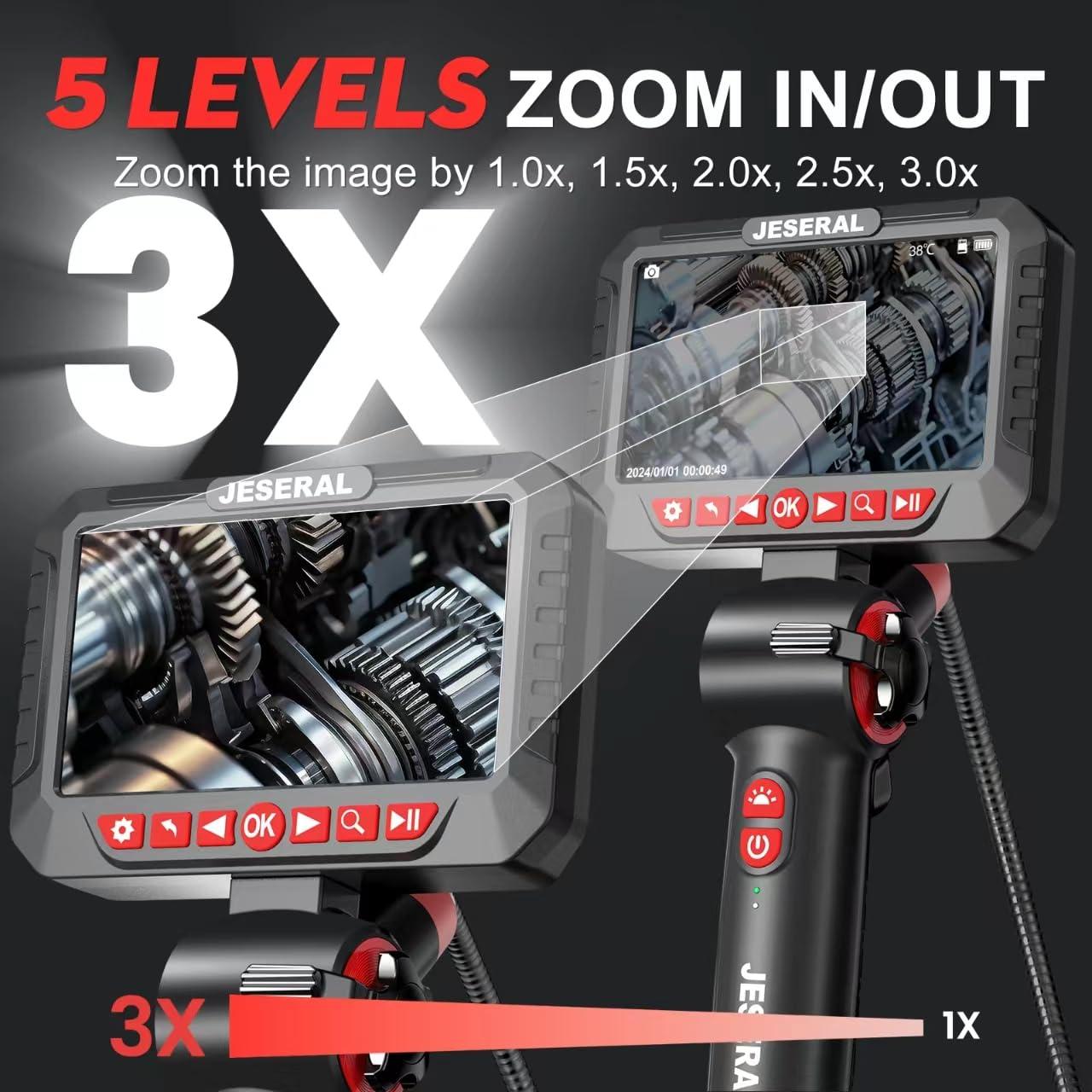 Cámara Borescopio Articulada JESERAL 6.2mm HD 1080P 5"