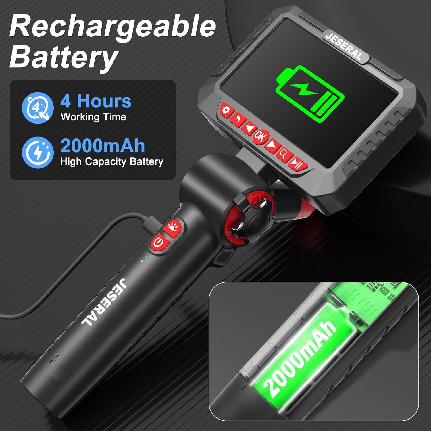 Cámara Borescopio Articulada JESERAL 6.2mm HD 1080P 5"