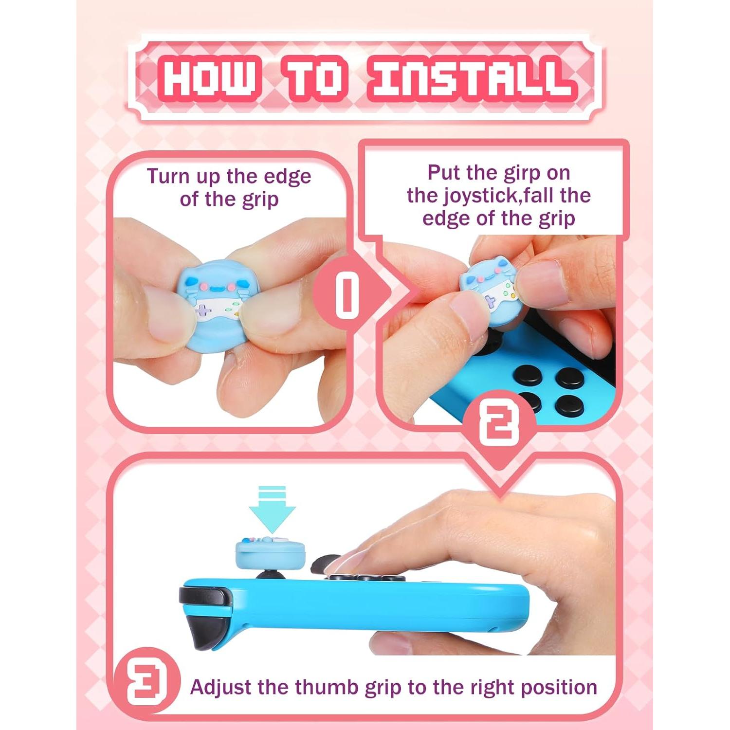 4 Tapas de Pulgar Silicona Gato Lotadilo para Nintendo Switch